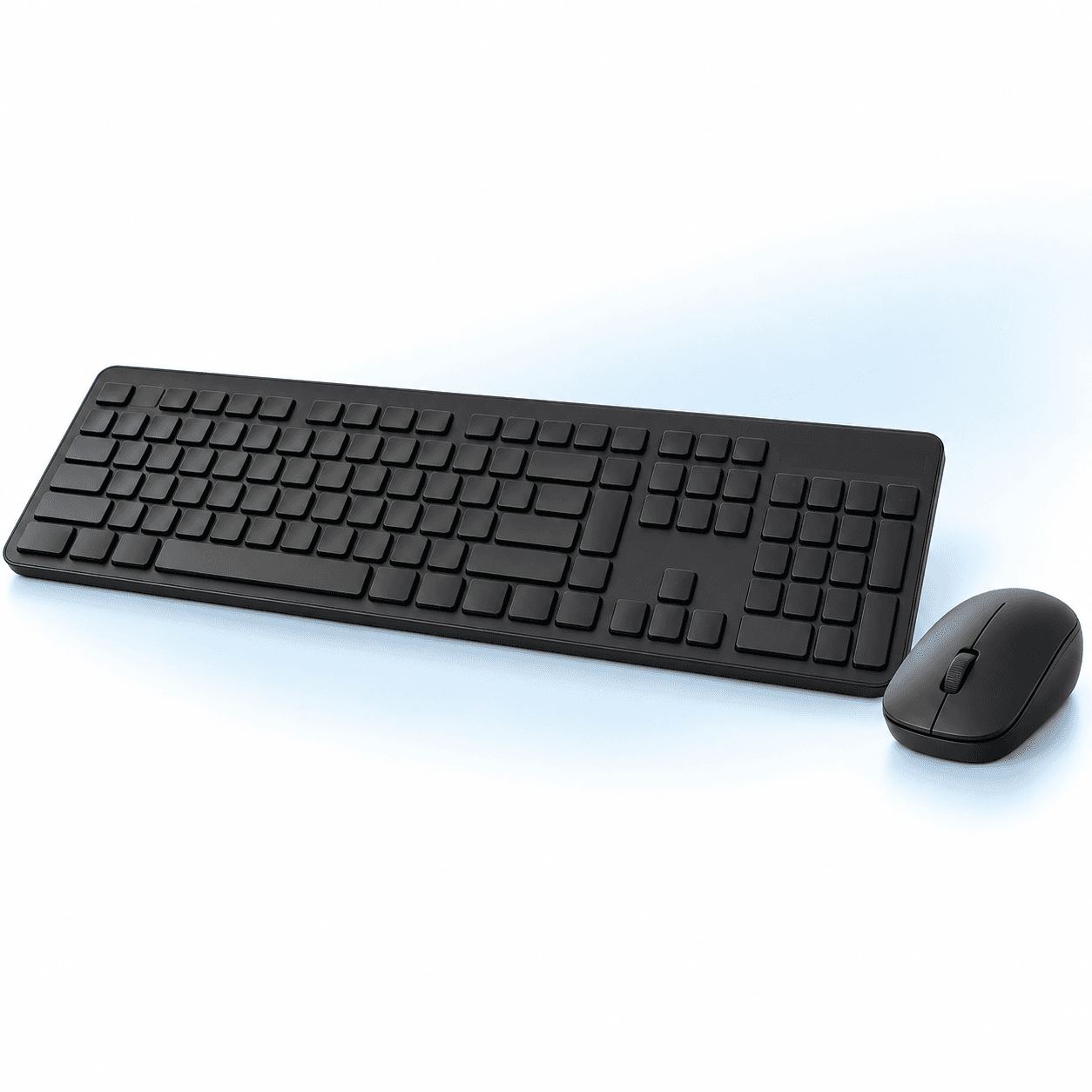 Ilustração de teclado e mouse sem fio pretos
